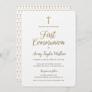 Eenvoudige White Gold Cross Modern First Community Kaart