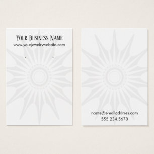 Eenvoudige White Starburst Earring Holding Display Visitekaartje