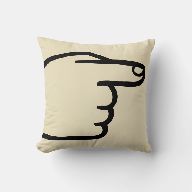 Eenvoudige wijzende handgreep kussen (Voorkant)