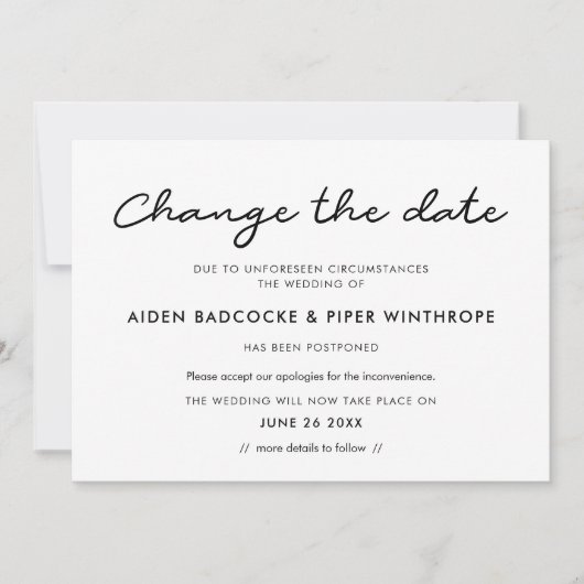 Eenvoudige wijziging van de datum huwelijksupdatek kaart (Voorkant)