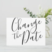 Eenvoudige wijziging van de datum uitgesteld geann save the date (Staand voorkant)