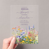 Eenvoudige Wildbloemen Botanische Tuin Vrijgezelle Acryl Uitnodigingen (Insitu (Draagbaar))