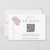 Eenvoudige wilde bloem boho bruiloft RSVP met QR-c Kaartje (Voorkant)
