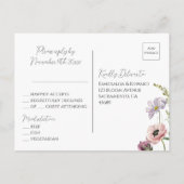 Eenvoudige wilde bloem Boho tuin bruiloft RSVP Uitnodiging Briefkaart (Achterkant)