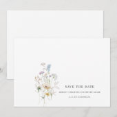 Eenvoudige Wilde Bloem Bruiloft Bloemstuk Save the Date (Voorkant / Achterkant)