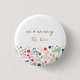 Eenvoudige wilde bloem mama om Baby shower te zijn Ronde Button 3,2 Cm