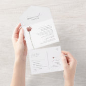 Eenvoudige wilde bloem | Verzegeling en Verzending All In One Uitnodiging (Afscheurbaar)