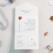 Eenvoudige wilde bloem | Verzegeling en Verzending All In One Uitnodiging