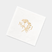 Eenvoudige wilde bloem weide monogram bruiloft folie servetten (Links)