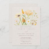 Eenvoudige wilde bloemen botanische bruiloft kaart (Voorkant / Achterkant)