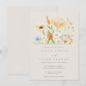 Eenvoudige Wilde Bloemen Botanische Trouw Kaart (Voorkant / Achterkant)