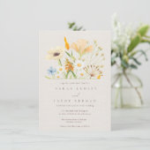 Eenvoudige Wilde Bloemen Botanische Trouw Kaart (Staand voorkant)