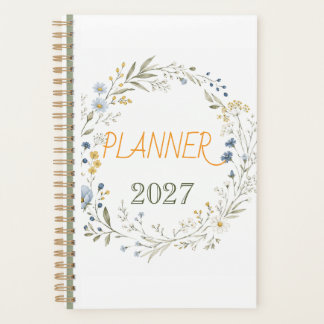 Eenvoudige Wilde Bloemenkrans Gepersonaliseerde Ac Planner