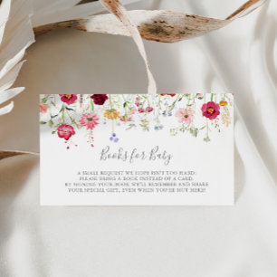 Eenvoudige Wildflower Baby shower Boek Aanvraag Informatiekaartje