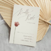 Eenvoudige Wildflower | Beige RSVP-kaart RSVP Kaartje