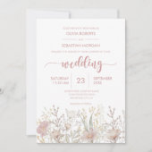 Eenvoudige Wildflower Boho bruiloft Kaart (Voorkant)