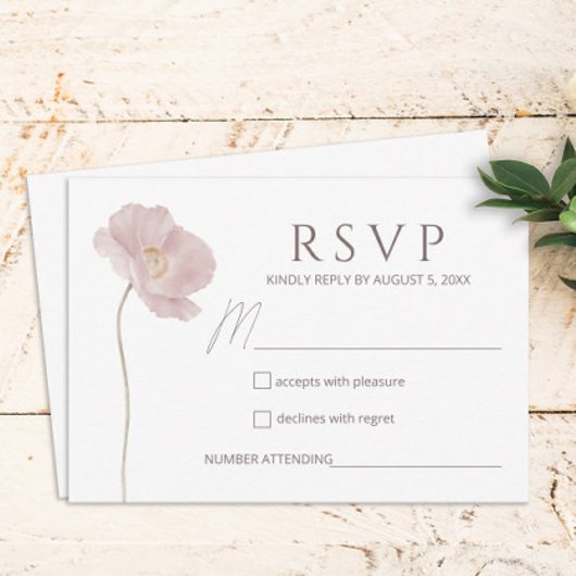Eenvoudige Wildflower Boho Bruiloft RSVP Kaartje