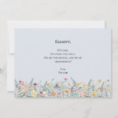 Eenvoudige Wildflower Dusty Blue Groomsman Voorste Kaart (Achterkant)
