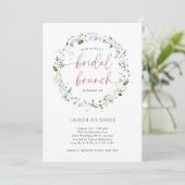 Eenvoudige Wildflower krans | Bruidsbrunch Kaart (Staand voorkant)