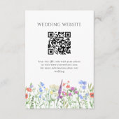 Eenvoudige Wildflower QR Code Wedding Informatiekaartje (Voorkant)