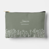 Eenvoudige Wildflower Sage Groen Bruiloft Bruidsme Etui (Voorkant)