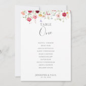 Eenvoudige Wildflower Tafel Nummer 1 Zitplaatskaar Kaart (Voorkant)