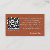 Eenvoudige Wildflower Terracotta Bruiloft QR Code  Informatiekaartje (Achterkant)