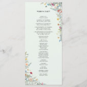 Eenvoudige Wildflower Varen Mint Groen Bruiloft Fl Programma (Achterkant)