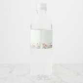 Eenvoudige Wildflower Varen Mint Groene bruiloft Waterfles Etiket (Achterkant)