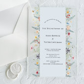 Eenvoudige Wildflower Varen Stoffig Blauw Verlovin Acryl Uitnodigingen