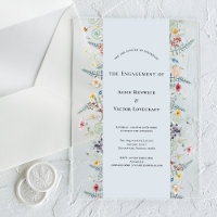 Eenvoudige Wildflower Varen Stoffig Blauw Verlovin