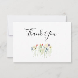 Eenvoudige Wildflower Weddenschap Hartelijk dank Bedankkaart