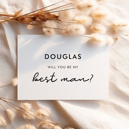 Eenvoudige Will you be my best man kaart