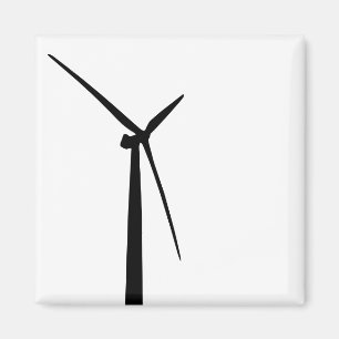 Eenvoudige windturbinegroene energie silhouet magneet