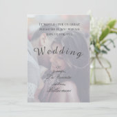 Eenvoudige Winter Bloemen Huwelijk & Foto Uitnodig Kaart (Staand voorkant)