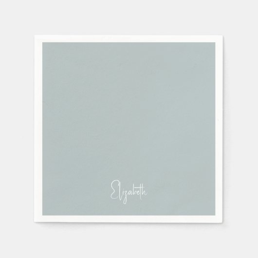 Eenvoudige Winter Ijsblauwe Persoonlijke Cocktail Servet (Voorkant)