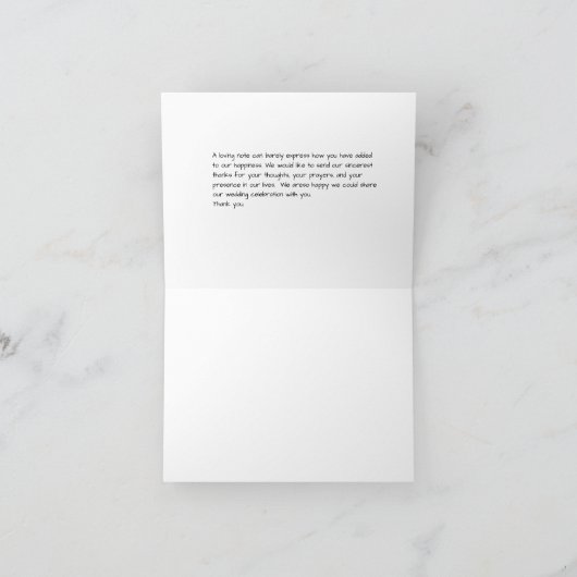 Eenvoudige winter met kerstgroen huwelijk bedankkaart (Binnen)