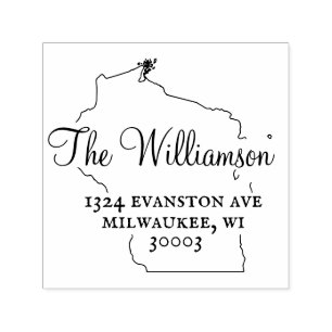 Eenvoudige Wisconsin retour adres stempel zelf-ink