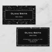 Eenvoudige Wiskunde Tutor Teacher Formula Pattern Visitekaartje (Voorkant / Achterkant)