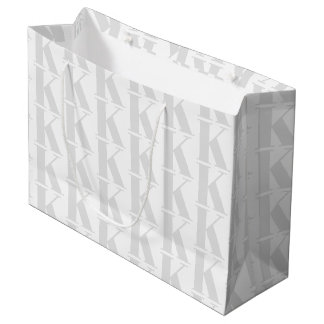 Eenvoudige Witte Achtergrond van Business Monogram Groot Cadeauzakje