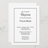 Eenvoudige, witte, baptisme uitnodiging (Voorkant / Achterkant)