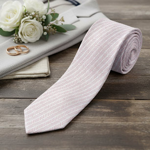 Eenvoudige Witte Blush Roze Abstract Chevron Stropdas