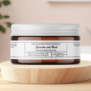 Eenvoudige witte body butter cosmetica pot 1" x 7,