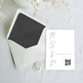 Eenvoudige witte bruiloft QR-code RSVP Kaartje