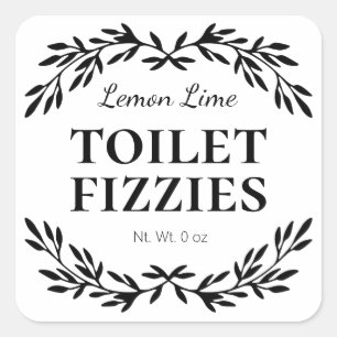 Eenvoudige witte bruisende toiletreiniger labels