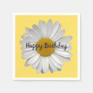 Eenvoudige witte dagdroger op geel servet