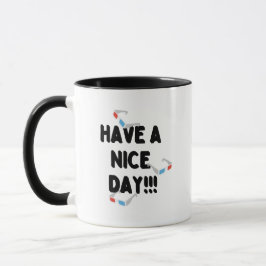 Eenvoudige witte design cup met "Have a nice day" Mok