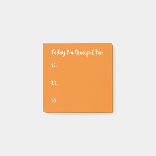 Eenvoudige witte en Oranje dankbaarheid Post-it® Notes (Voorkant)