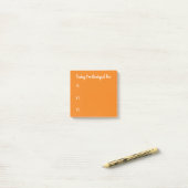 Eenvoudige witte en Oranje dankbaarheid Post-it® Notes (Op bureau)