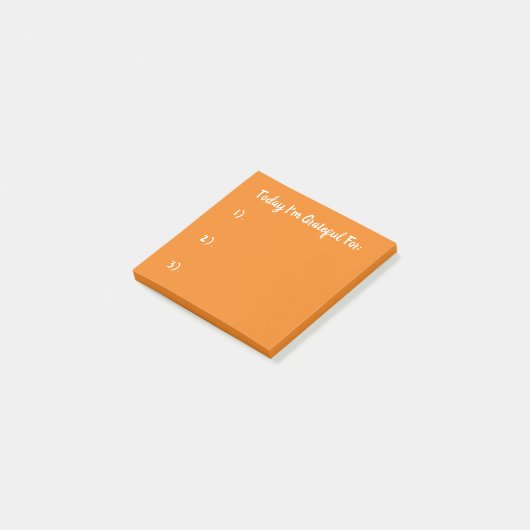 Eenvoudige witte en Oranje dankbaarheid Post-it® Notes (Schuin)